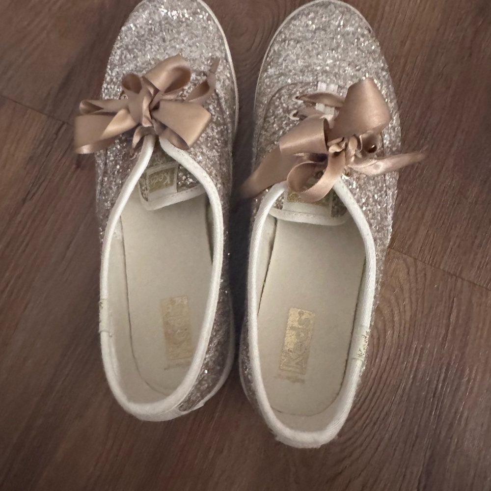 Keds Glitter Sneakers with Satin Bows 8.5